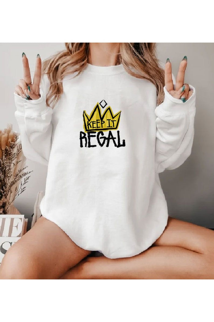 Premium Oversize Kesim Uzun Kollu Baskılı Sweatshirt