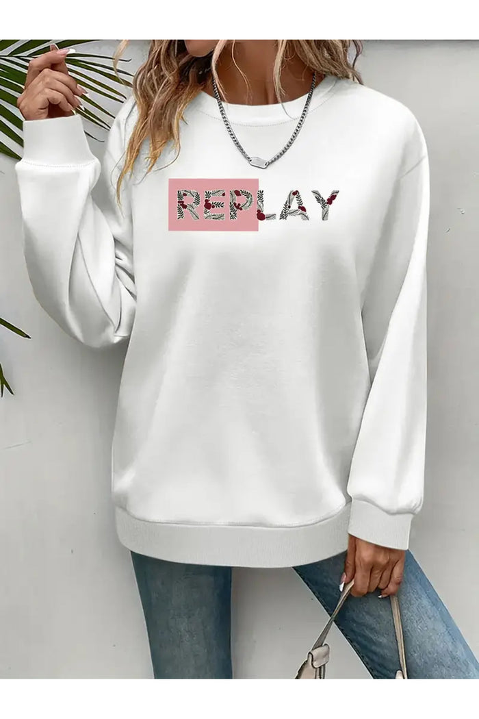 Premium Oversize Kesim Uzun Kollu Baskılı Sweatshirt
