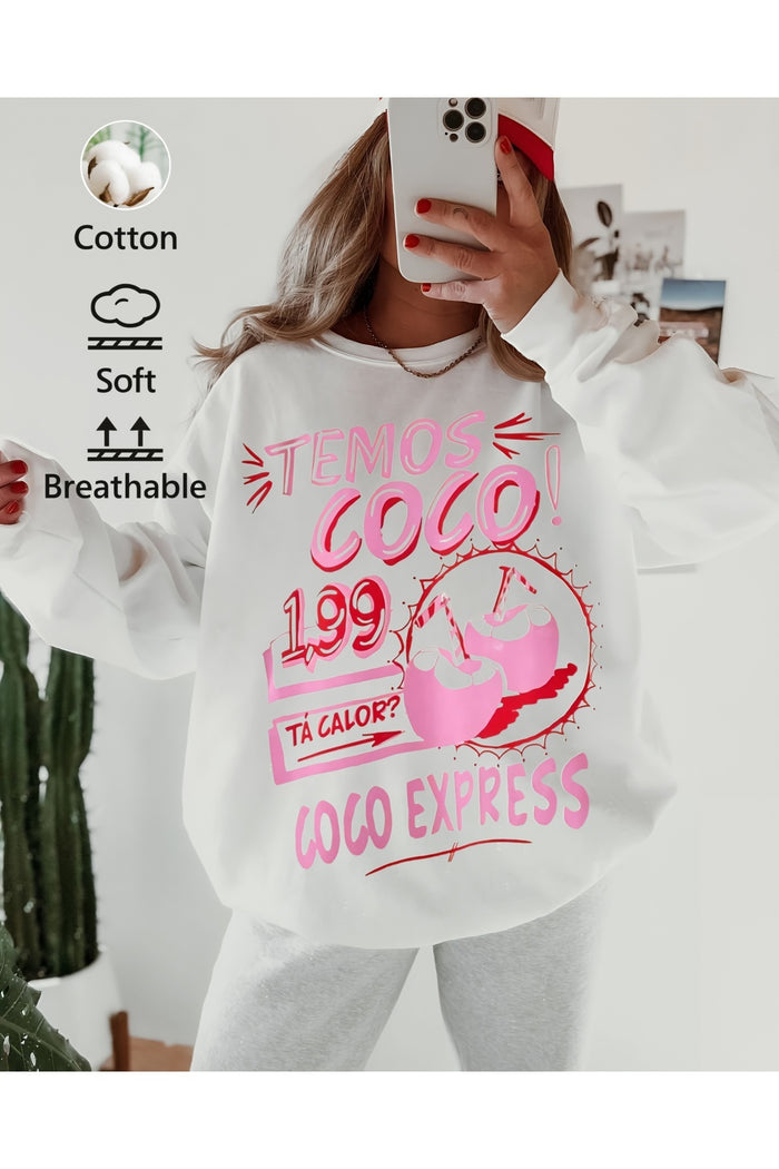 Premium Oversize Kesim Uzun Kollu Baskılı Sweatshirt
