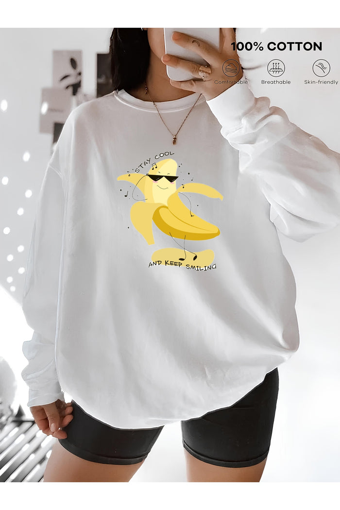 Premium Oversize Kesim Uzun Kollu Baskılı Sweatshirt