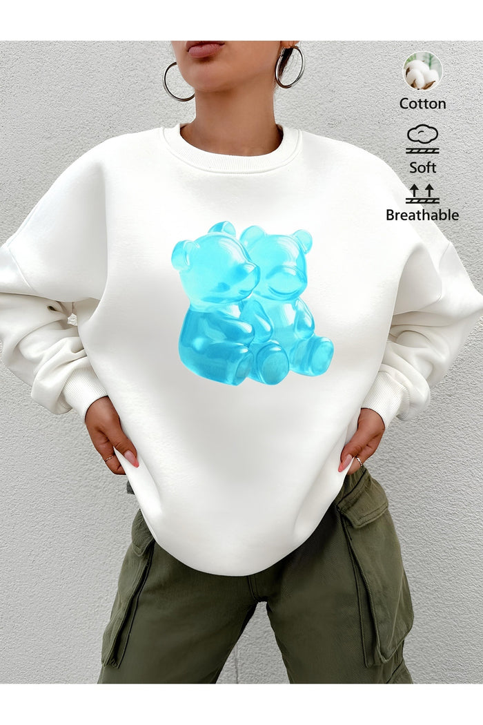 Premium Oversize Kesim Uzun Kollu Baskılı Sweatshirt