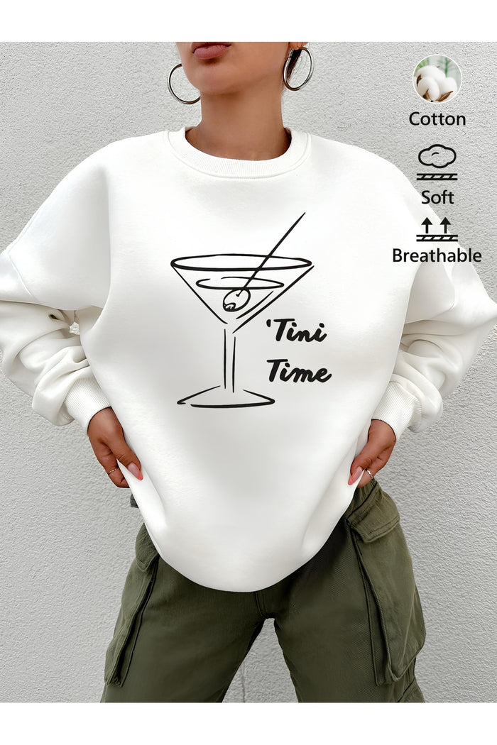 Premium Oversize Kesim Uzun Kollu Baskılı Sweatshirt
