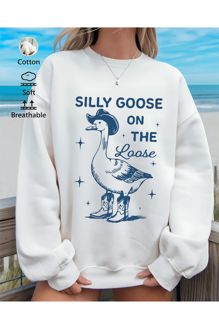 Premium Oversize Kesim Uzun Kollu Baskılı Sweatshirt