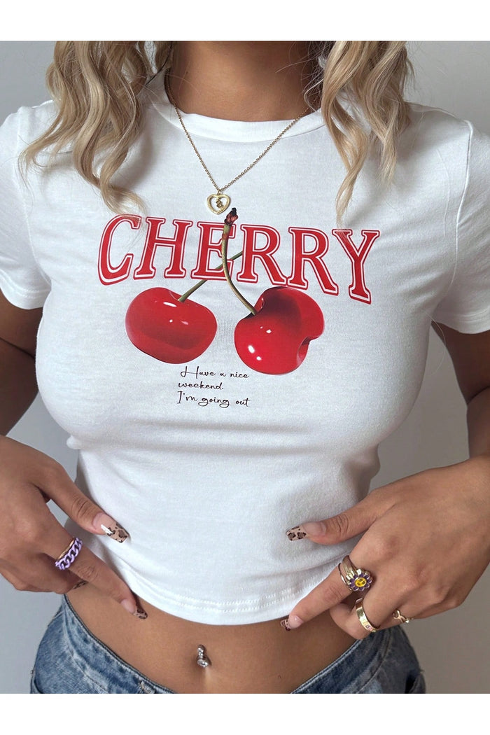 Archi Premium Serisi Baskılı Organik Pamuk Crop T-shirt