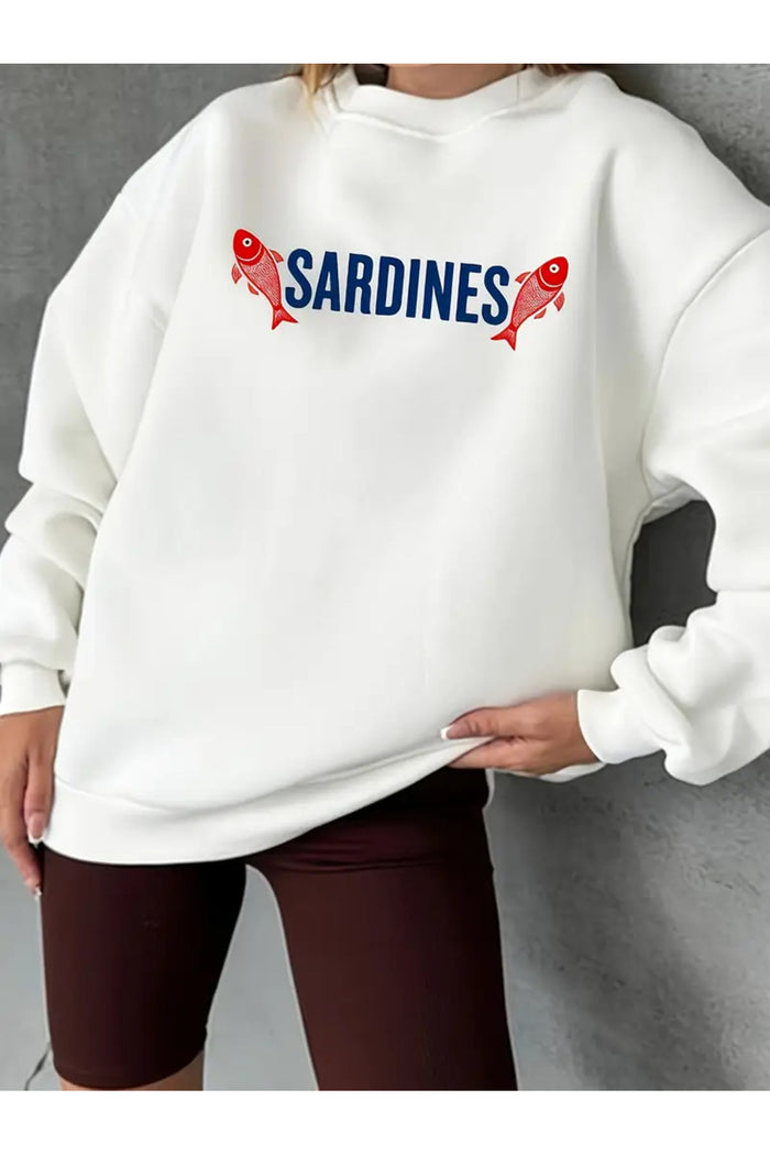 Premium Oversize Kesim Uzun Kollu Baskılı Sweatshirt