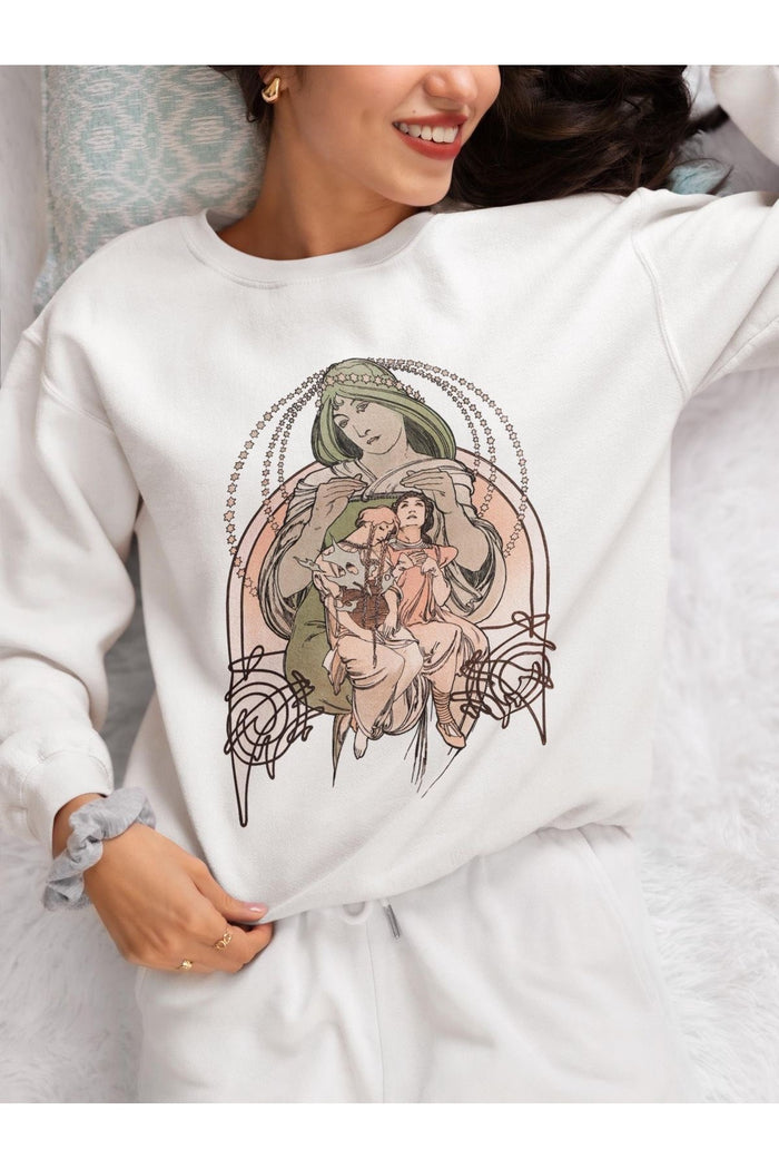 Premium Oversize Kesim Uzun Kollu Baskılı Sweatshirt