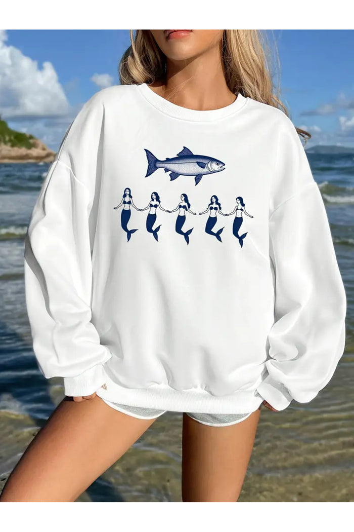 Premium Oversize Kesim Uzun Kollu Baskılı Sweatshirt