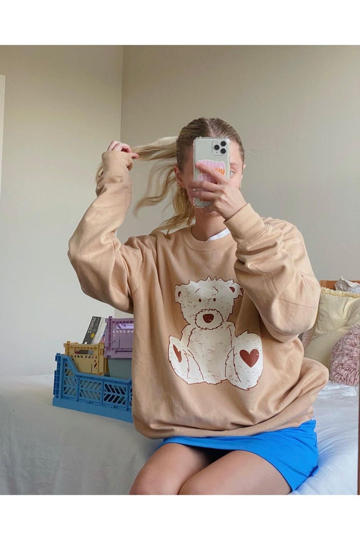 Premium Oversize Kesim Uzun Kollu Baskılı Sweatshirt
