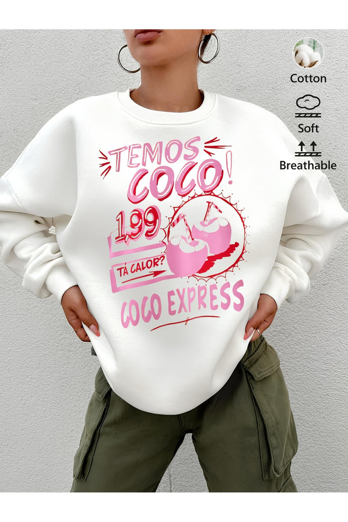 Premium Oversize Kesim Uzun Kollu Baskılı Sweatshirt