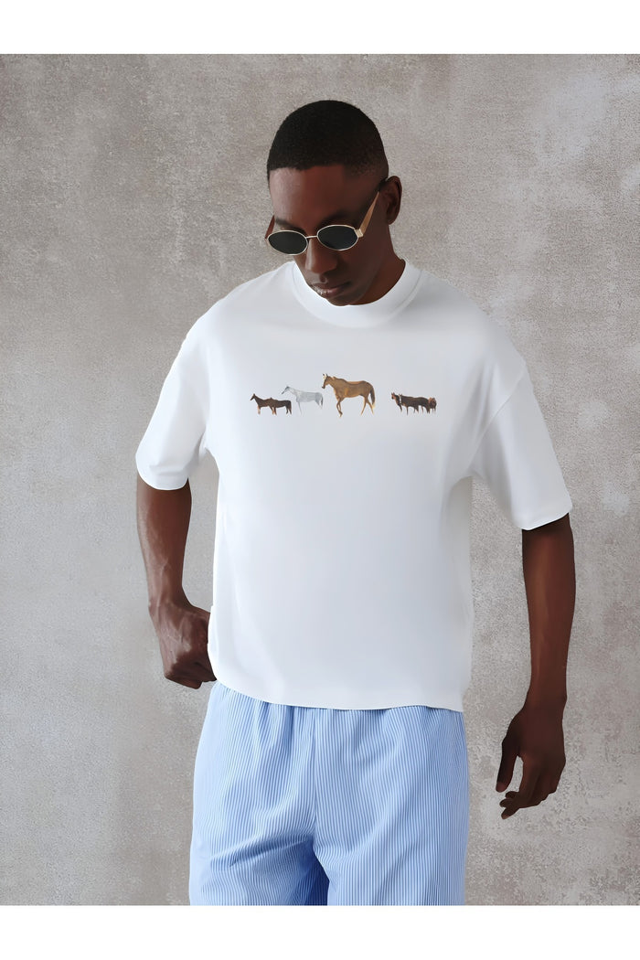 Premium Oversize Kesim Kısa Kollu Baskılı T-shirt