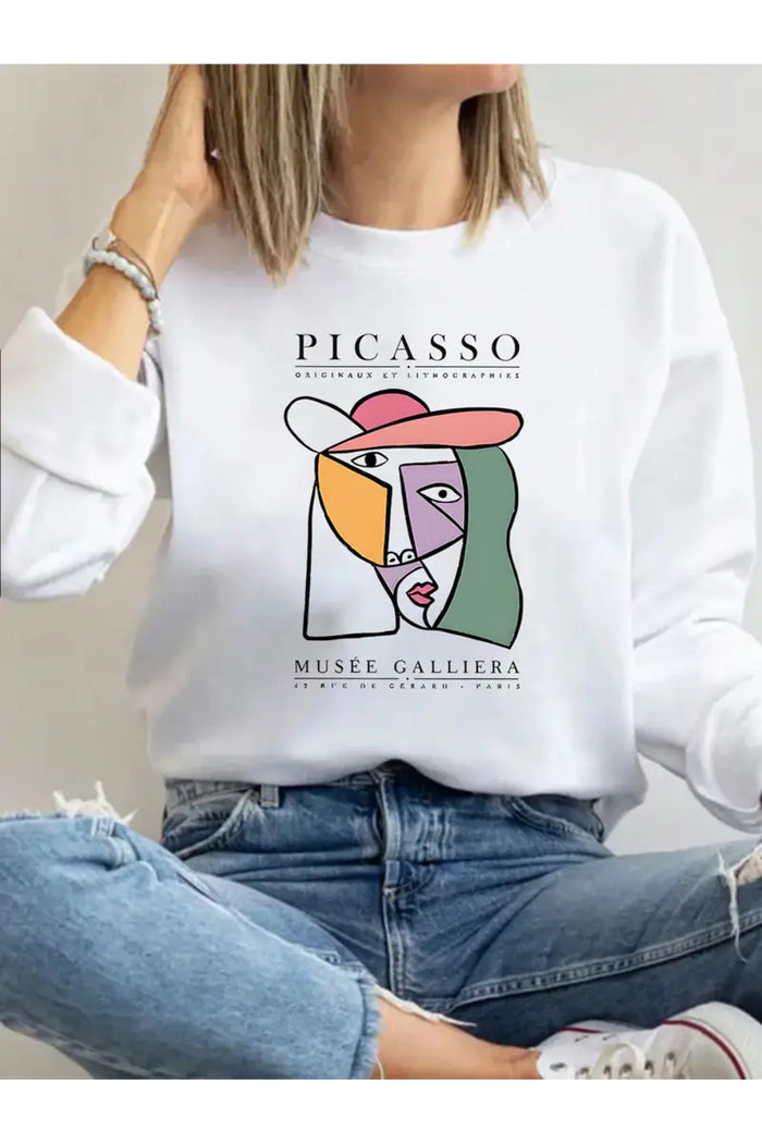 Premium Oversize Kesim Uzun Kollu Baskılı Sweatshirt