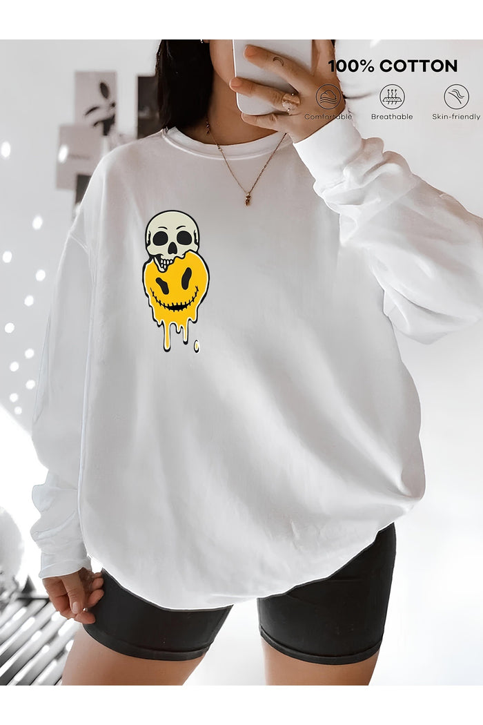 Premium Oversize Kesim Uzun Kollu Baskılı Sweatshirt