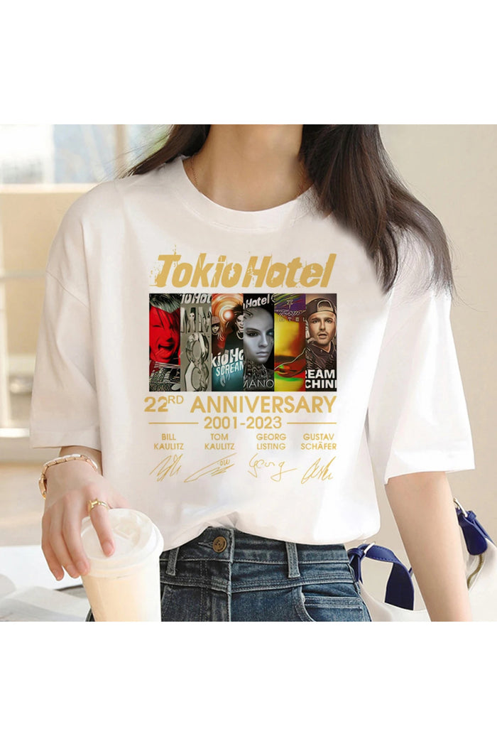 Beyaz Baskılı Organik Pamuk Oversize T-shirt