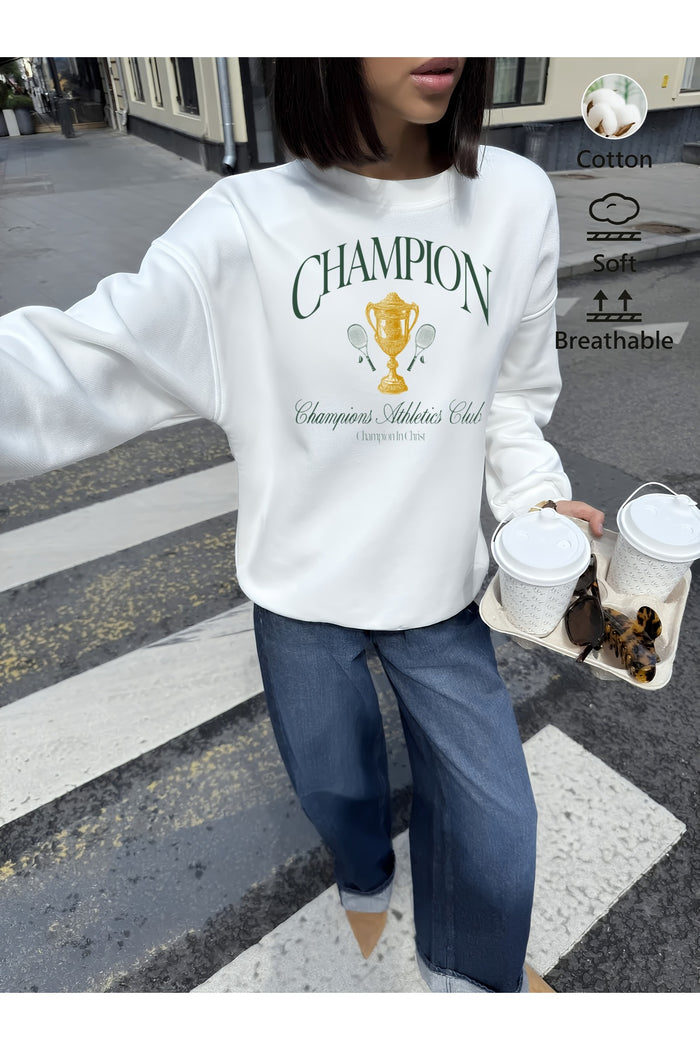 Premium Oversize Kesim Uzun Kollu Baskılı Sweatshirt