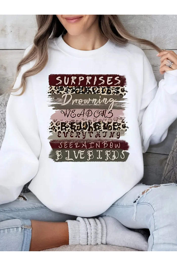 Premium Oversize Kesim Uzun Kollu Baskılı Sweatshirt