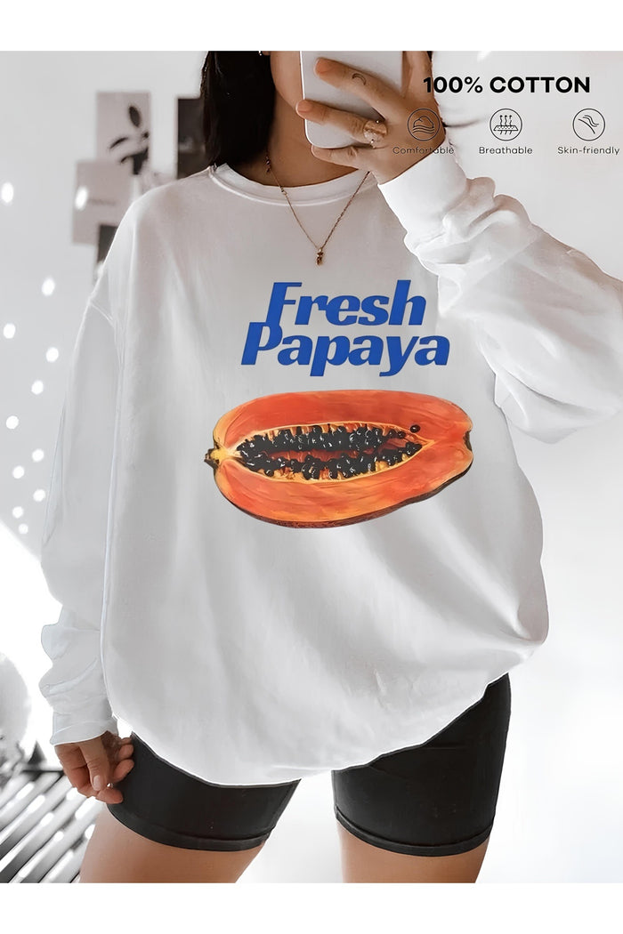 Premium Oversize Kesim Uzun Kollu Baskılı Sweatshirt