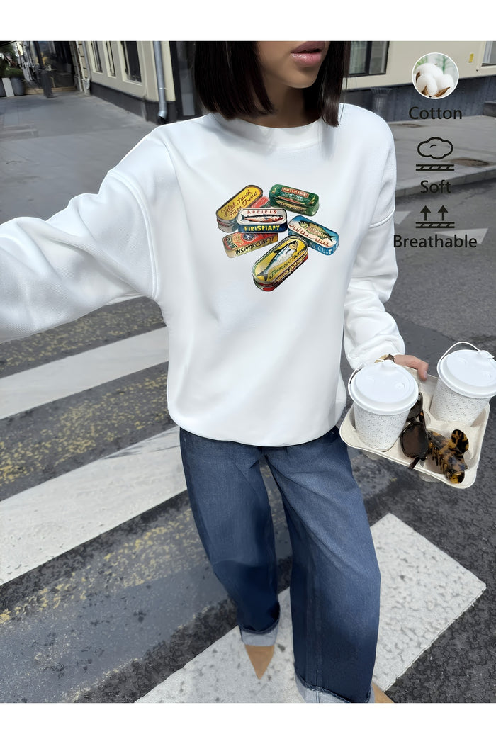 Premium Oversize Kesim Uzun Kollu Baskılı Sweatshirt