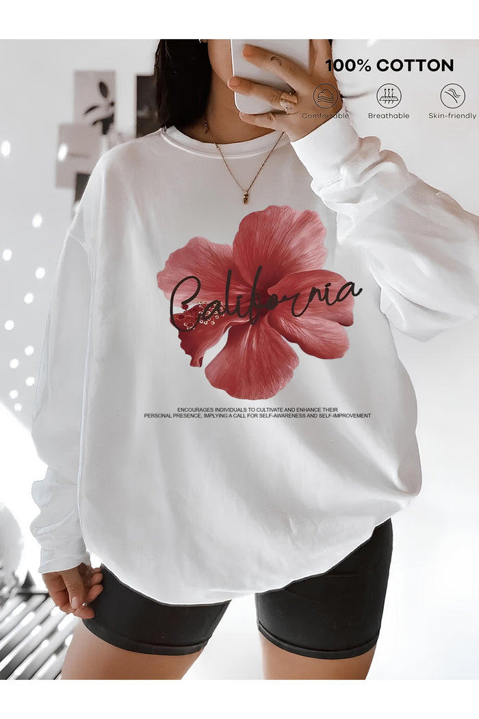 Premium Oversize Kesim Uzun Kollu Baskılı Sweatshirt