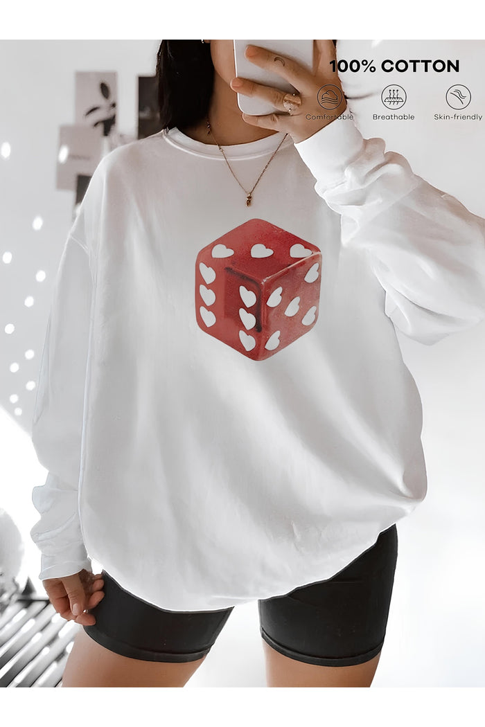 Premium Oversize Kesim Uzun Kollu Baskılı Sweatshirt