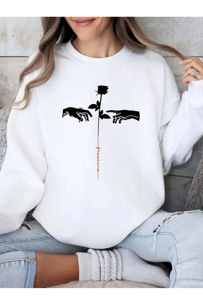 Premium Oversize Kesim Uzun Kollu Baskılı Sweatshirt