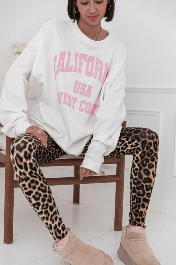 Amalfi Serisi Oversize Kesim Baskılı Şardonlu Organik Pamuk Sweatshirt