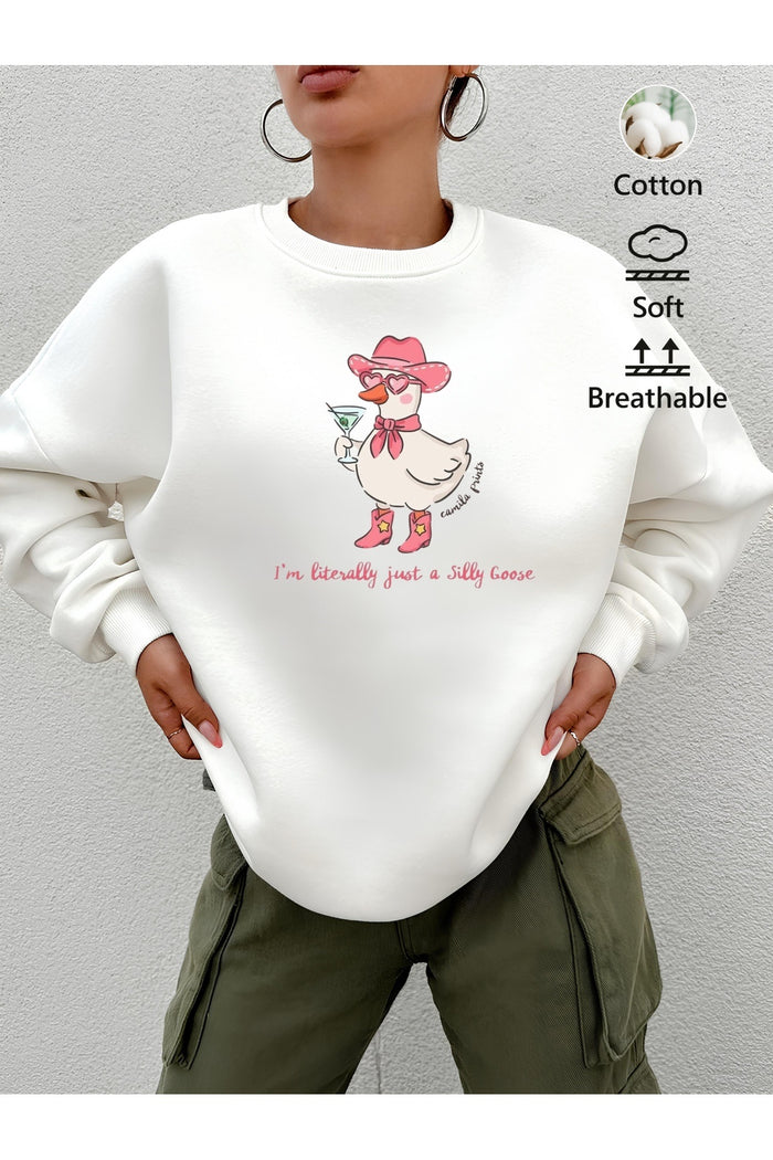 Premium Oversize Kesim Uzun Kollu Baskılı Sweatshirt